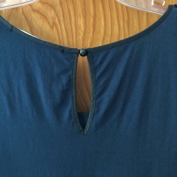 Desigual top, navy with black velvet detail, S - Picture 7 of 10